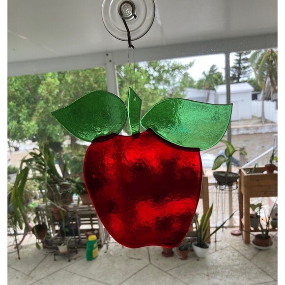 Apple Window Decorations Treatment Fuzed & Stained Glass Apples Pick your fave - Picture 5 of 7